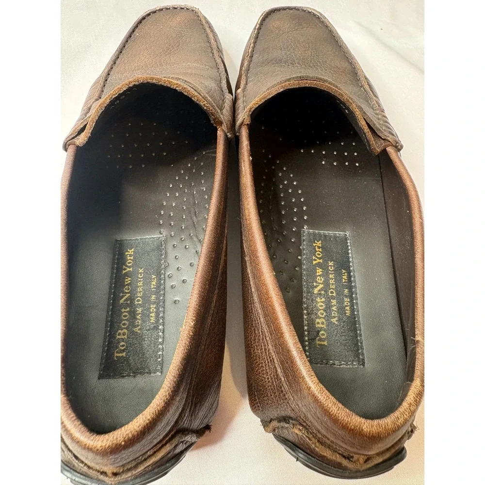 TO BOOT NEW YORK Mens Brown Leather Penny Loafer 10.5 Italian Old Money Preppy